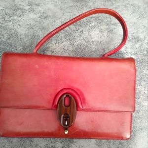 Vintage Italy Made L.S. Ayres & Co red beautiful leather purse